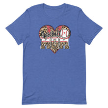 Load image into Gallery viewer, Baseball Mom Leopard Heart Bella Canvas Unisex t-shirt