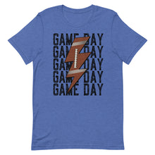 Load image into Gallery viewer, Game Day Football Bolt Bella Canvas Unisex t-shirt