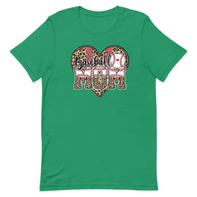 Load image into Gallery viewer, Baseball Mom Leopard Heart Bella Canvas Unisex t-shirt