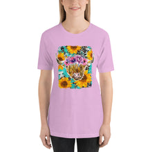 Load image into Gallery viewer, Sunflower Highland Cow Bella Canvas Unisex t-shirt