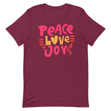 Load image into Gallery viewer, Peace Love Joy Bella Canvas Unisex t-shirt