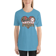 Load image into Gallery viewer, Baseball Mom Leopard Heart Bella Canvas Unisex t-shirt