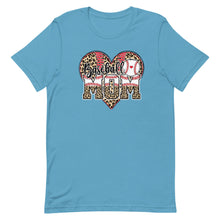 Load image into Gallery viewer, Baseball Mom Leopard Heart Bella Canvas Unisex t-shirt