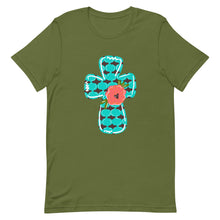 Load image into Gallery viewer, Fall Flower Cross Bella Canvas Unisex t-shirt