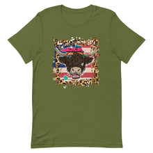 Load image into Gallery viewer, Highland Cow USA Bella Canvas Unisex t-shirt