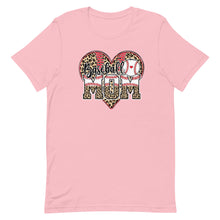 Load image into Gallery viewer, Baseball Mom Leopard Heart Bella Canvas Unisex t-shirt