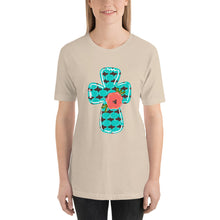 Load image into Gallery viewer, Fall Flower Cross Bella Canvas Unisex t-shirt