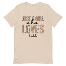 Load image into Gallery viewer, Just a Girl Who Loves Fall Bella Canvas Unisex t-shirt
