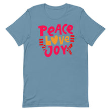 Load image into Gallery viewer, Peace Love Joy Bella Canvas Unisex t-shirt