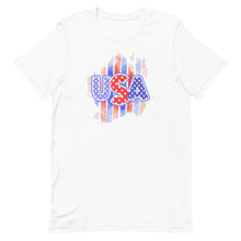 Load image into Gallery viewer, USA Patriotic Watercolor Bella Canvas Crew Short-sleeve unisex t-shirt