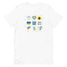Load image into Gallery viewer, Stand with Ukraine Bella Canvas Multi Image Design Short-sleeve unisex t-shirt