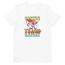 Load image into Gallery viewer, Coffee Teach Repeat Retro Bella Canvas Unisex t-shirt