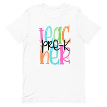 Load image into Gallery viewer, Pre-K Teacher Colorful Bella Canvas Unisex t-shirt