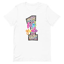 Load image into Gallery viewer, First Grade Colorful Leopard Bella Canvas Unisex t-shirt