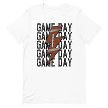 Load image into Gallery viewer, Game Day Football Bolt Bella Canvas Unisex t-shirt
