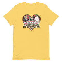 Load image into Gallery viewer, Baseball Mom Leopard Heart Bella Canvas Unisex t-shirt
