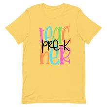 Load image into Gallery viewer, Pre-K Teacher Colorful Bella Canvas Unisex t-shirt