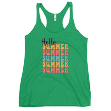 Load image into Gallery viewer, Hello Summer Retro Bella Canvas Women's Racerback Tank