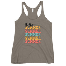 Load image into Gallery viewer, Hello Summer Retro Bella Canvas Women's Racerback Tank