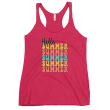 Load image into Gallery viewer, Hello Summer Retro Bella Canvas Women's Racerback Tank