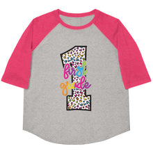 Load image into Gallery viewer, First Grade Colorful Leopard Youth baseball shirt