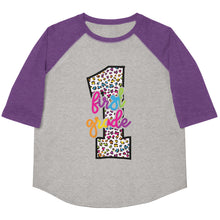 Load image into Gallery viewer, First Grade Colorful Leopard Youth baseball shirt