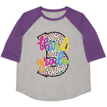 Load image into Gallery viewer, Third Grade Colorful Leopard Youth baseball shirt