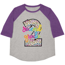Load image into Gallery viewer, Second Grade Colorful Leopard Youth baseball shirt