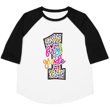 Load image into Gallery viewer, First Grade Colorful Leopard Youth baseball shirt