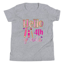 Load image into Gallery viewer, Youth Hello Fourth Grade Short Sleeve T-Shirt
