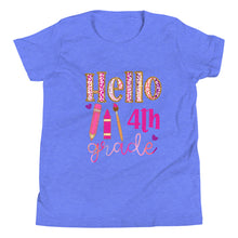 Load image into Gallery viewer, Youth Hello Fourth Grade Short Sleeve T-Shirt