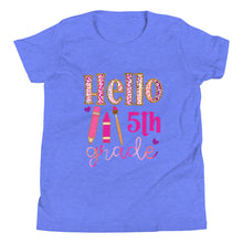 Load image into Gallery viewer, Youth Hello Fifth Grade Short Sleeve T-Shirt