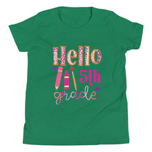 Load image into Gallery viewer, Youth Hello Fifth Grade Short Sleeve T-Shirt
