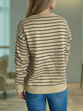 Load image into Gallery viewer, Striped Mock Neck Long Sleeve Sweater
