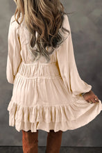 Load image into Gallery viewer, Frill Ruffled V-Neck Long Sleeve Mini Dress
