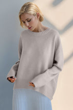 Load image into Gallery viewer, Basic Bae Round Neck Dropped Shoulder Sweater
