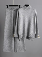 Load image into Gallery viewer, Basic Bae High- Low Turtleneck Long Sleeve Top and Pants Sweater Set
