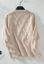 Load image into Gallery viewer, Plaid Texture Round Neck Sweater
