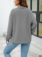 Load image into Gallery viewer, Textured Quarter Zip Long Sleeve Sweatshirt
