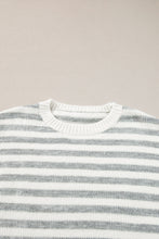 Load image into Gallery viewer, Striped Round Neck Dropped Shoulder Sweater
