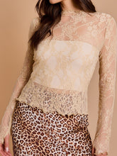 Load image into Gallery viewer, Lace Mock Neck Long Sleeve Top
