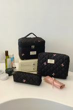 Load image into Gallery viewer, 3 Piece Bow Quilted Cloth Storage Bag Set
