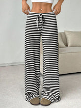 Load image into Gallery viewer, Tied Striped Wide Leg Pants
