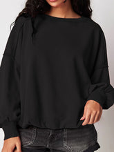 Load image into Gallery viewer, Exposed Seam Round Neck Long Sleeve Sweatshirt
