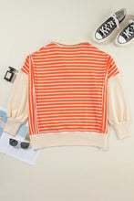 Load image into Gallery viewer, Striped Johnny Collar Long Sleeve Sweatshirt
