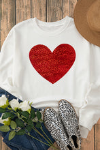 Load image into Gallery viewer, Valentine’s Day Heart Round Neck Long Sleeve Sweatshirt
