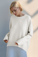 Load image into Gallery viewer, Basic Bae Round Neck Dropped Shoulder Sweater
