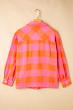 Load image into Gallery viewer, Plaid Collared Neck Button Up Jacket
