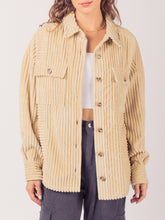 Load image into Gallery viewer, Button Up Long Sleeve Corduroy Jacket
