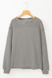 Striped Round Neck Long Sleeve Top